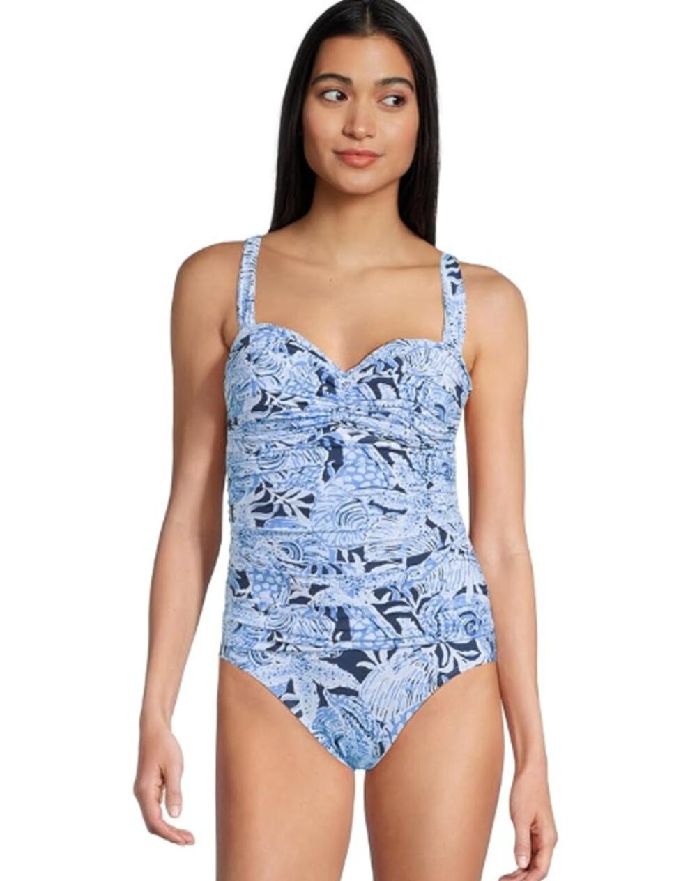 LILLY PULITZER Solaria One-Piece Swimsuit Size 12 Blue Coastal Constellation NWT